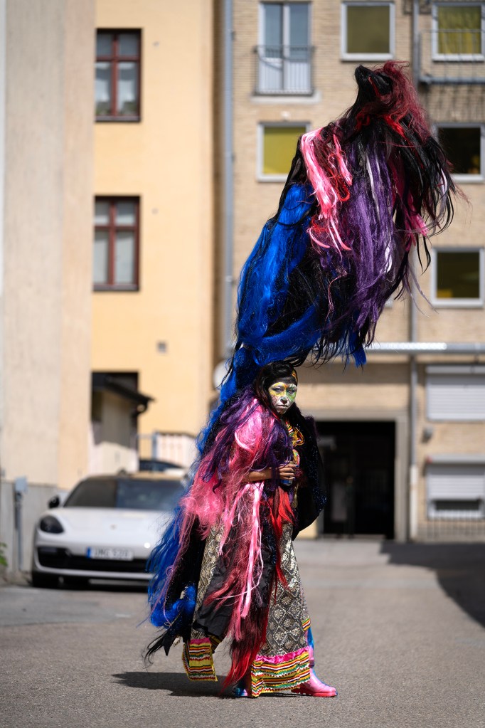 characterization, make up and co-creation of costume for Valeria Montti Colque's character Svarta Vilda Molnet
photo by Jose Figueroa